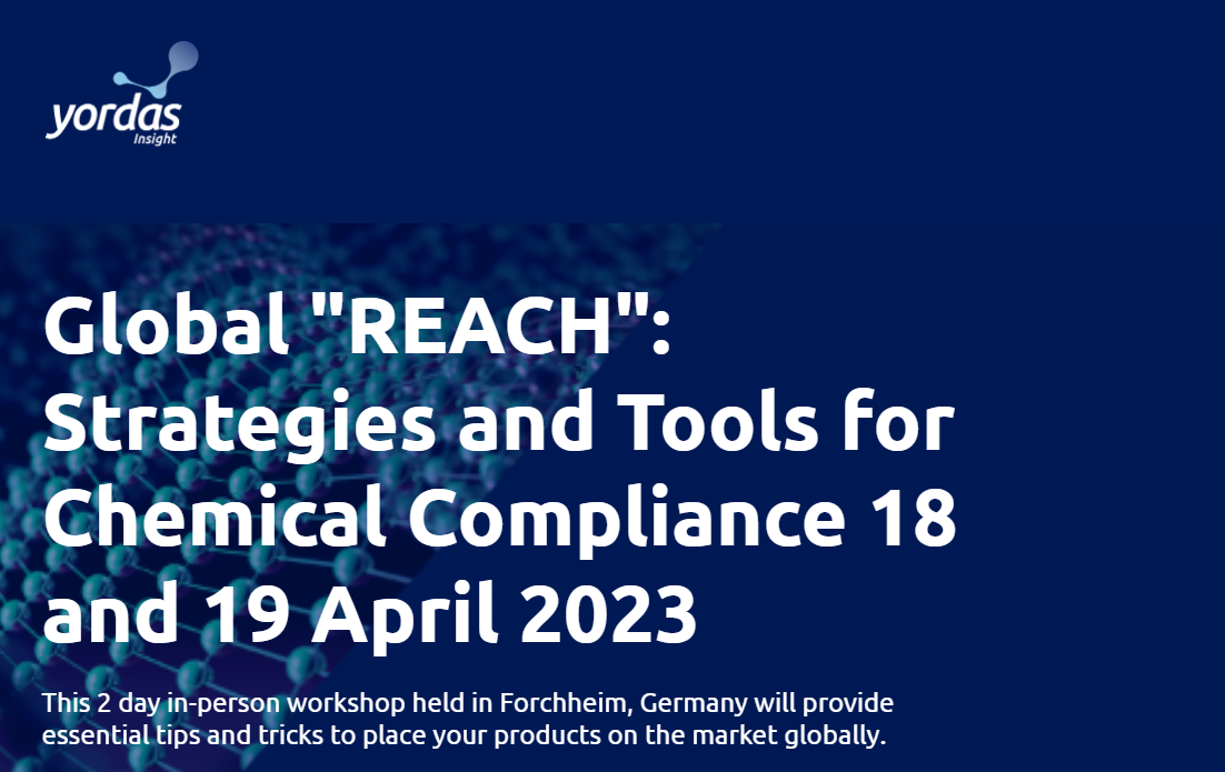 Global "REACH": Strategies and Tools for Chemical Compliance